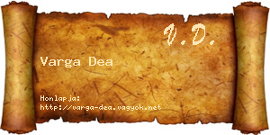 Varga Dea névjegykártya